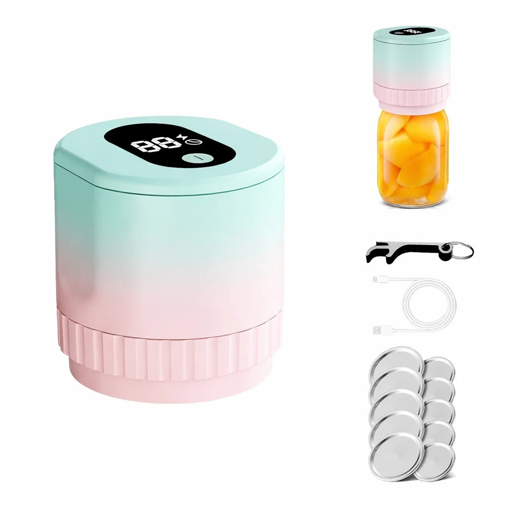 Home Cordless Mason Jar Vacuum Sealer Handheld Automatic Kitchen Food Storage Canning Tool for Glass Jars