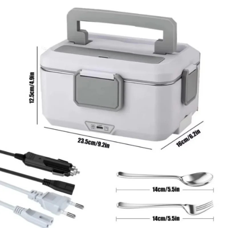2.5L 90W Electric Heating Lunch Box 24/220V Stainless Steel Liner Portable Food Heater Bento Box Food Container for Car