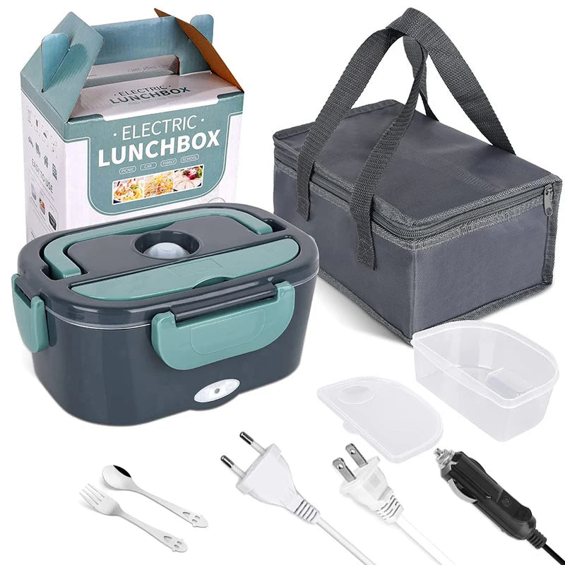 2.5L 90W Electric Heating Lunch Box 24/220V Stainless Steel Liner Portable Food Heater Bento Box Food Container for Car