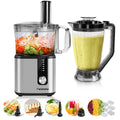 Stainless Steel Stand Mixer & Food Processor  Dough Kneader with Dual Bowls (1.8L+1.2L), 5-Speed Settings for Mixing, Chopping,