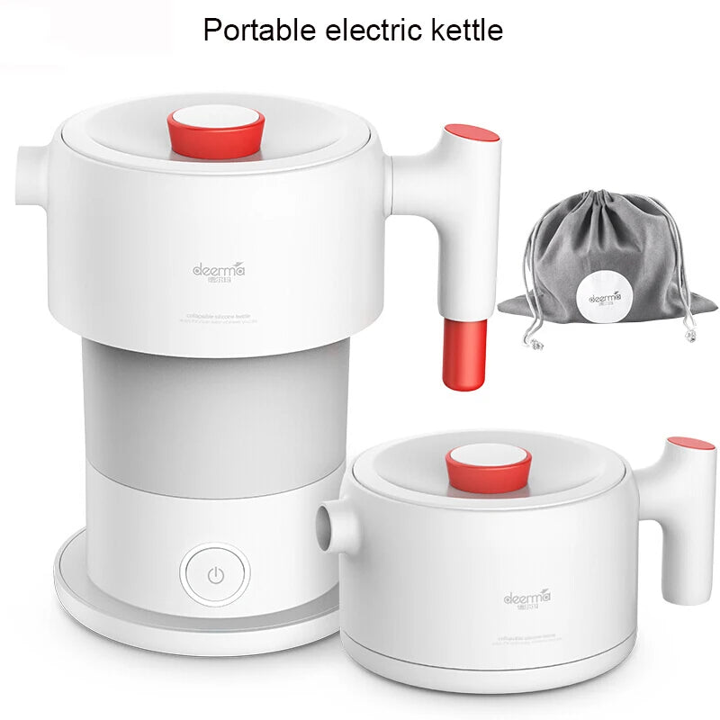 Deerma Portable Electric Kettle Foldable Camping Water Boiler Travel Kettle for Heating Water 0.6L with Storage Bag