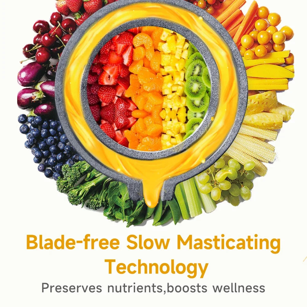 250W Cold Press Masticating Slow Juicer, Wide Chute BPA Free Reverse Anti-clog Easy Clean, Dry Pulp Low Oxidation Juice Extract