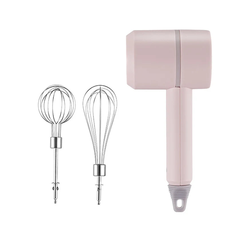 Cordless Electric Hand Mixer,USB Rechargable Handheld Egg Beater with 2 Detachable Stir Whisks 3 Speed Modes,Baking At Home For