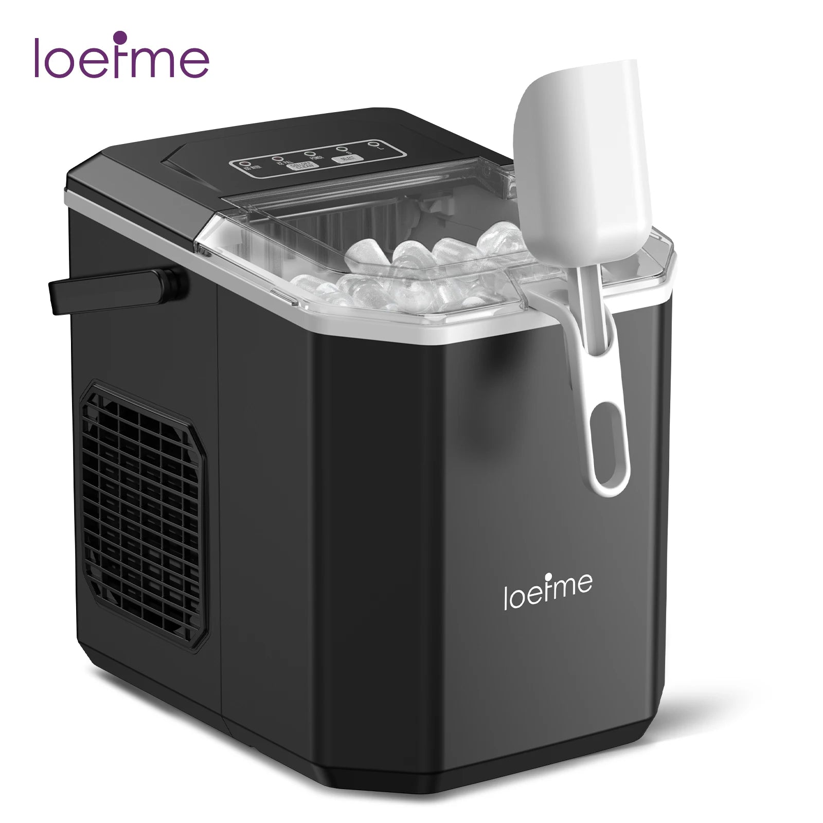 Loefme Ice Maker Cubes Machine Small Automatic Cleaning Bullet Shaped Ice Makers Fast Ice Making For Households Caffee Camping