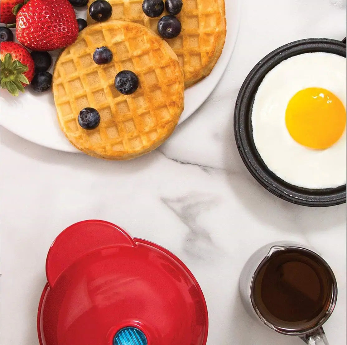 Mini Electric Waffle Maker Double-Sided Heating Household Sandwich Maker Breakfast Roaster Small Kitchen Dessert Cooking Machine
