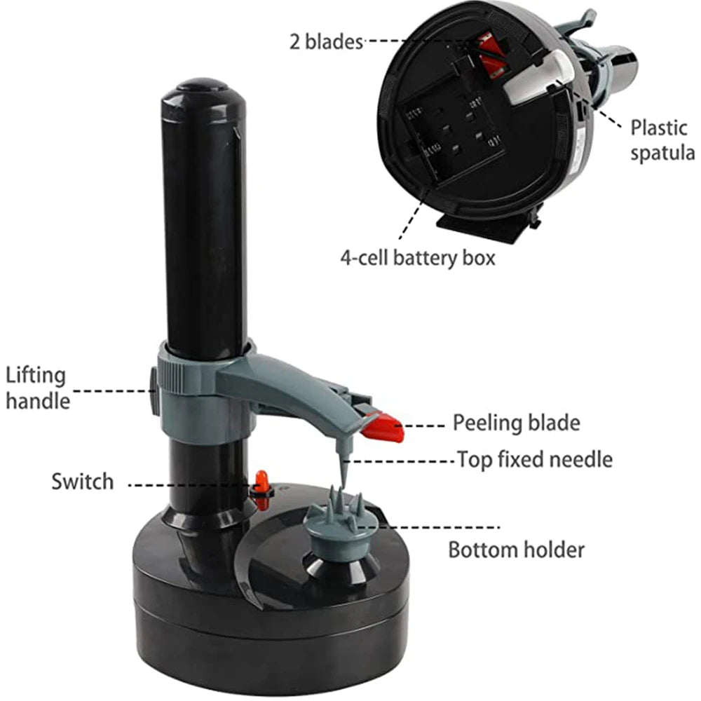 Electric Peeler For Vegetables Multi-function Fruit Potato Carrot Grater Peelers Cutter Kitchen Automatic Rotating Peeling Tool
