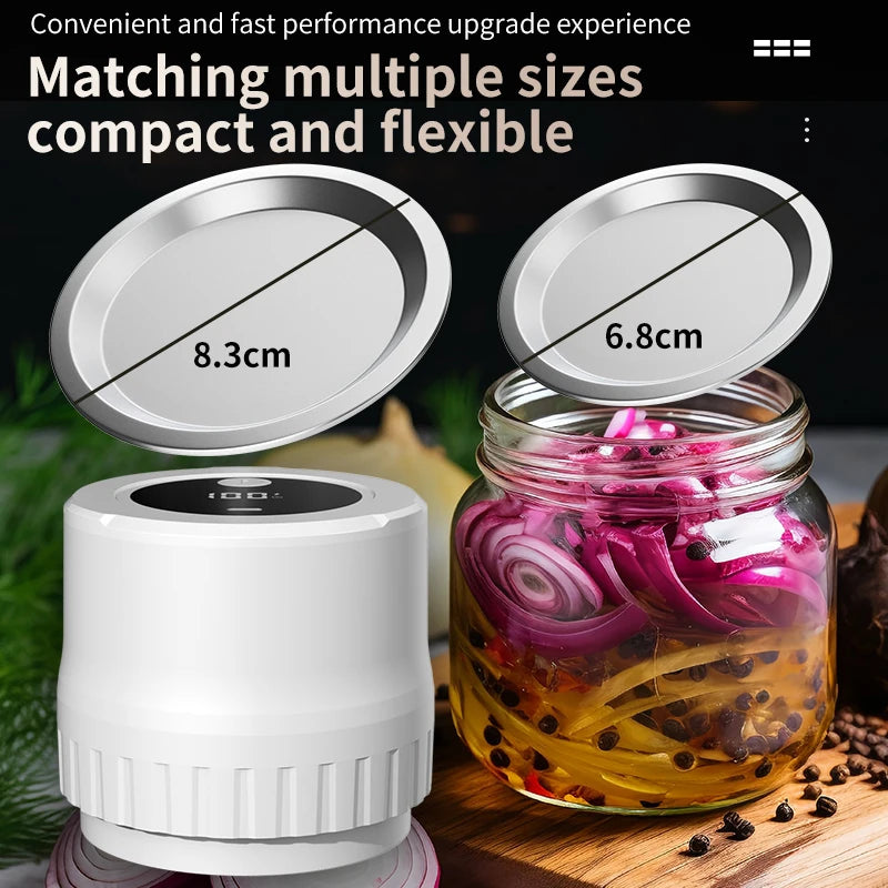 Home Cordless Mason Jar Vacuum Sealer Handheld Automatic Kitchen Food Storage Canning Tool for Glass Jars