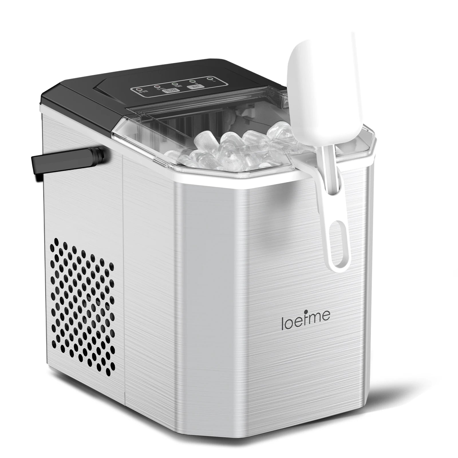 Loefme Ice Maker Cubes Machine Small Automatic Cleaning Bullet Shaped Ice Makers Fast Ice Making For Households Caffee Camping