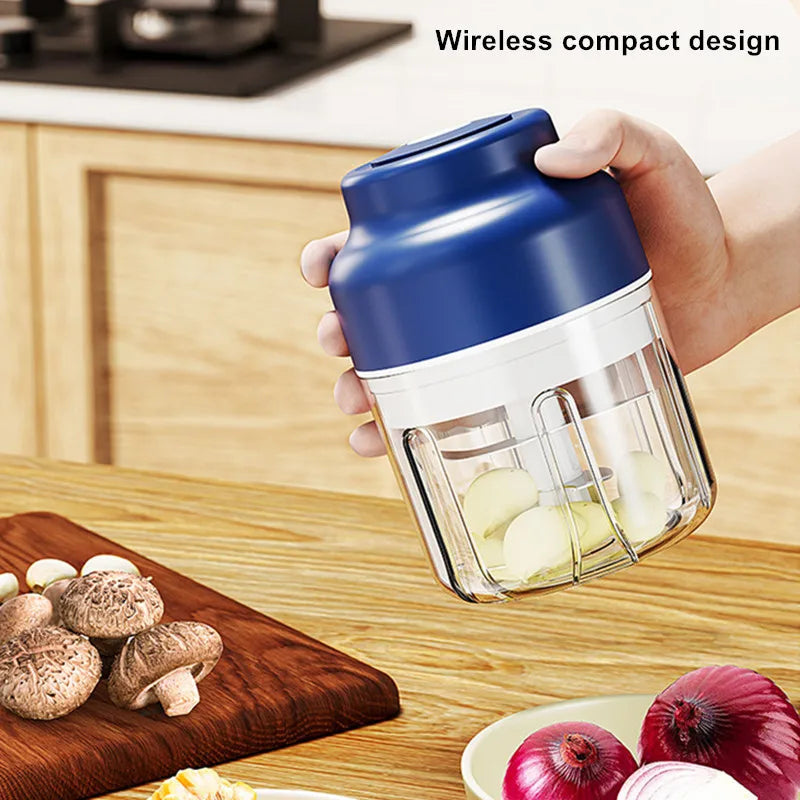 Electric Garlic Puree Machine Wireless Mini Garlic Press Automatic Stirring And Peeling Machine Kitchen Garlic Puller Garlic