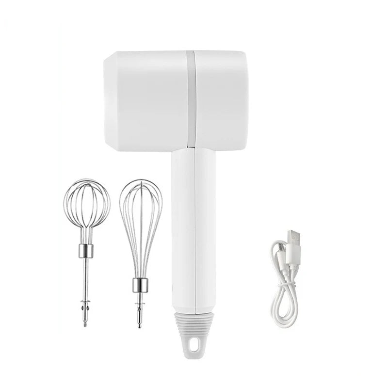 Cordless Electric Hand Mixer,USB Rechargable Handheld Egg Beater with 2 Detachable Stir Whisks 3 Speed Modes,Baking At Home For