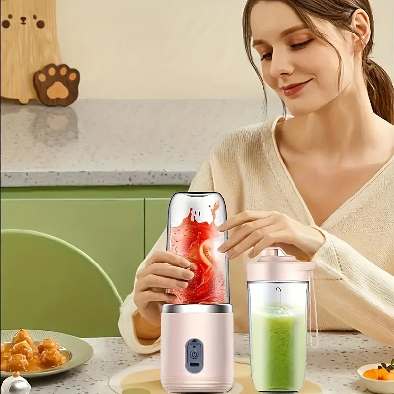 Portable Rechargeable Juicer Cup, Compact Personal Blender for Smoothie, Travel, Home, Office - Easy Clean, Multifunctional
