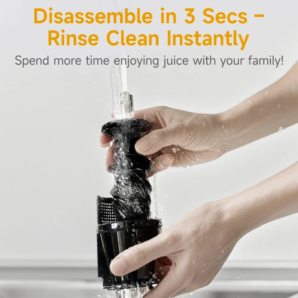250W Cold Press Masticating Slow Juicer, Wide Chute BPA Free Reverse Anti-clog Easy Clean, Dry Pulp Low Oxidation Juice Extract