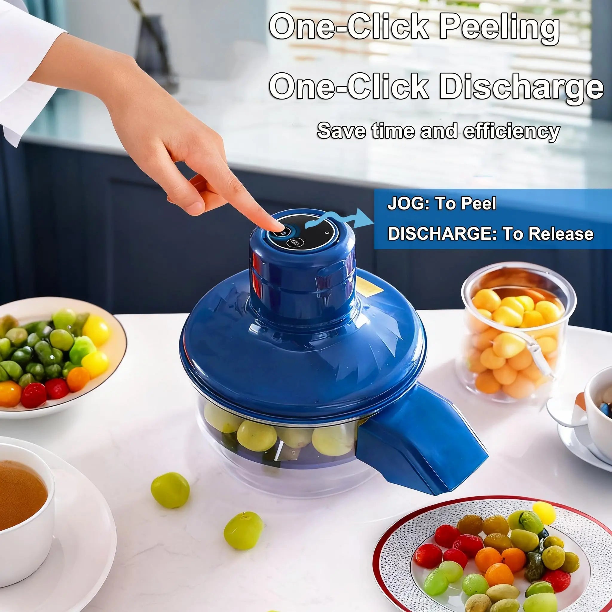 Automatic Electric Fruit Peeler Intelligent Peeling Machine Portable Wireless Grape/tomato/Garlic Peeler for Home Fast Kitchen