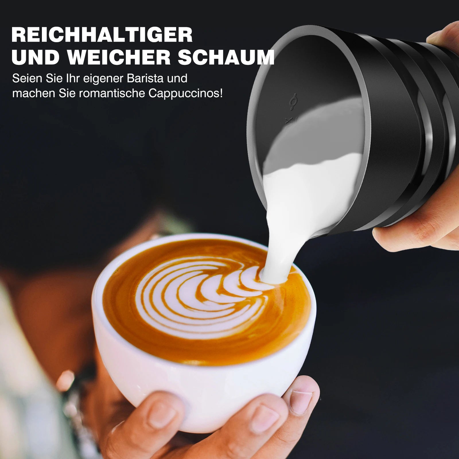 4 in 1 Milk Frother Electric and Steamer 11.8 oz/350ml Hot/Cold Foam Maker Intelligent Temperature Control Electric Milk Warmer