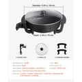 SucceBuy Electric Hot Pot 5 L Double-flavor Shabu Shabu Pot Non-Stick Electric Cooker with Divider Glass Lid for 6-10 People