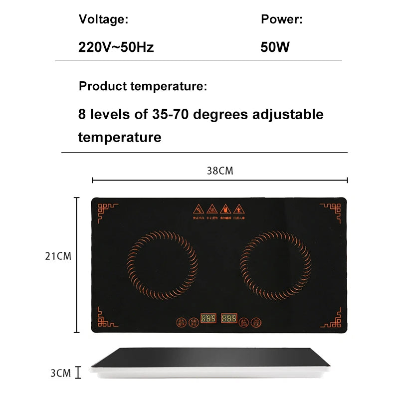 DWMD Electric Meals Insulation Board Heating Pad Milk Thermal Preservation Plate Mat Warmer Intelligent Folding Dishes Hotplate