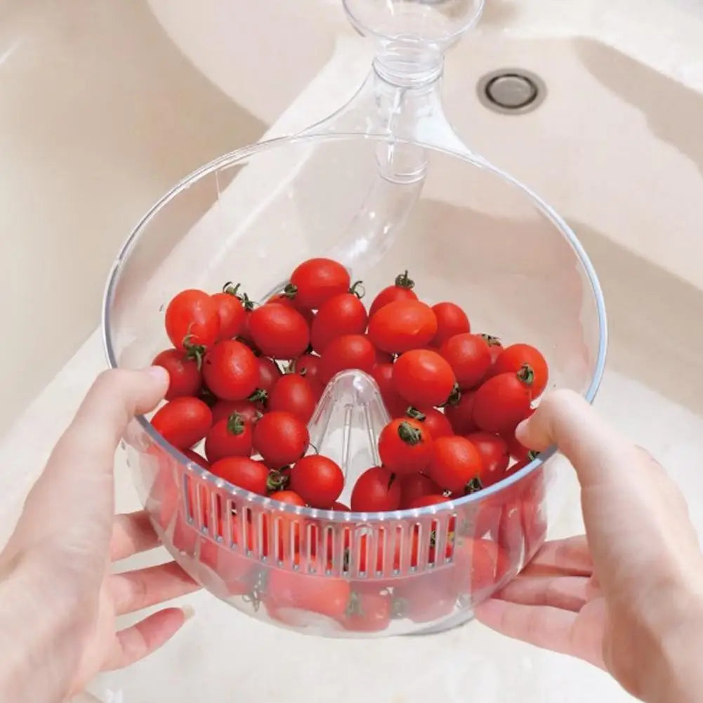 Automatic Washer Bowl Portable Fruit Cleaner With Strainer Fast Draining Kitchen Colander Rinser Fruit Wash Basket Berries Wash