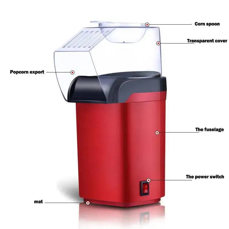 110V/220V Automatic Popcorn Makers Automatic Children's Home Corn Mini Popcorn Machine Pipoqueir Hot Air Oil-free Corn Machine