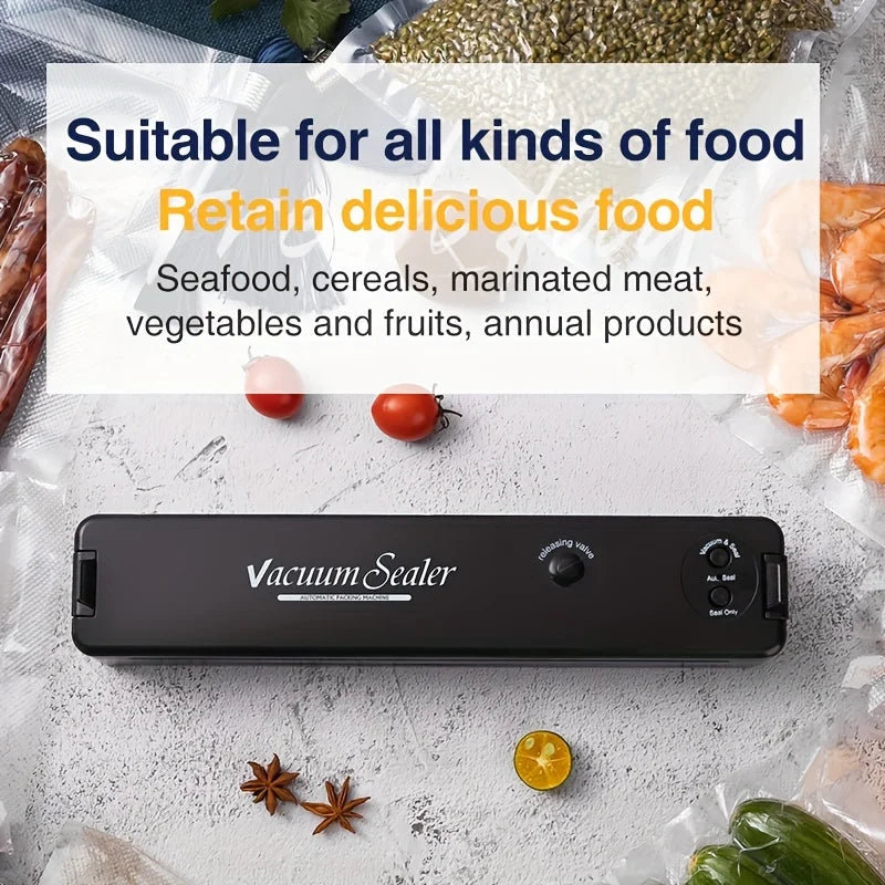 Vacuum Sealer Machine Food Vacuum Sealer For Food Saver  Automatic Air Sealing System For Food Storage Dry  With 10pcs Seal Bags