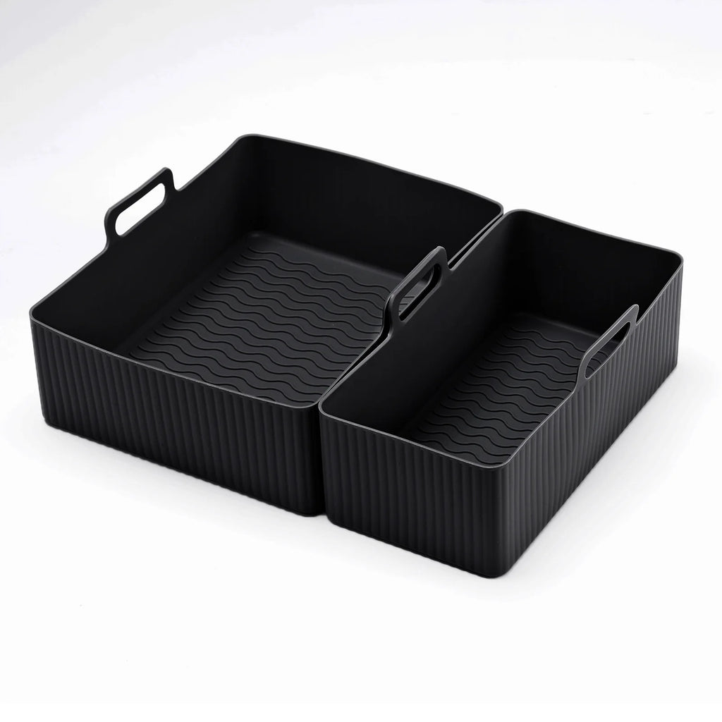 2Pcs Air Fryer Tray Silicone Mold For Tefal Ey901840 Air Fryer Liner Non-stick Reusable Baking Basket Oven Air Fryer Accessories