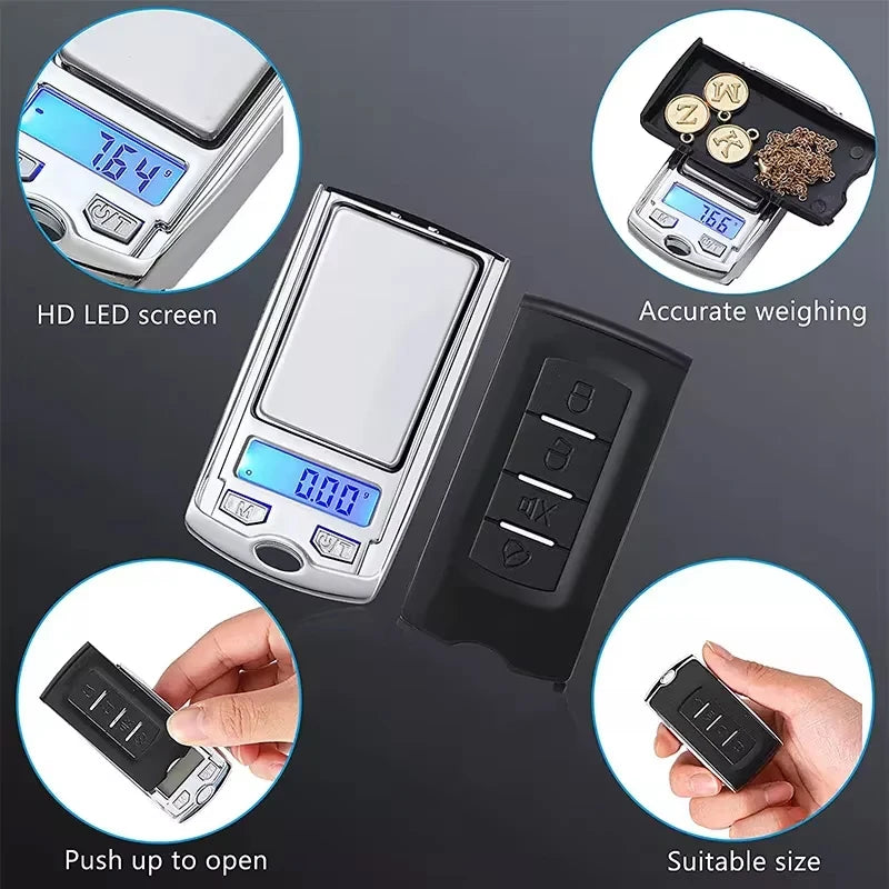 Mini Electronic Digital Pocket Scale 200g/0.01g Key Style Portable Precision Weighing LCD Display Gold For Jewelry Weighing