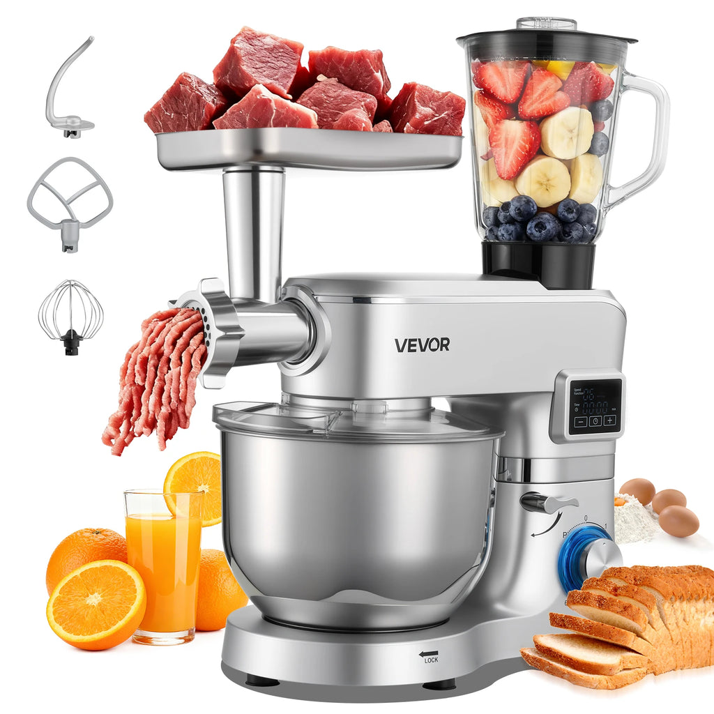 SucceBuy  5.7/6/7.8L Stand Mixe Electric Kitchen Mixer 1500W Dough-Mixer, 6+P Speeds Tilt-head Food-Mixer with 1.5 L Blender Cup