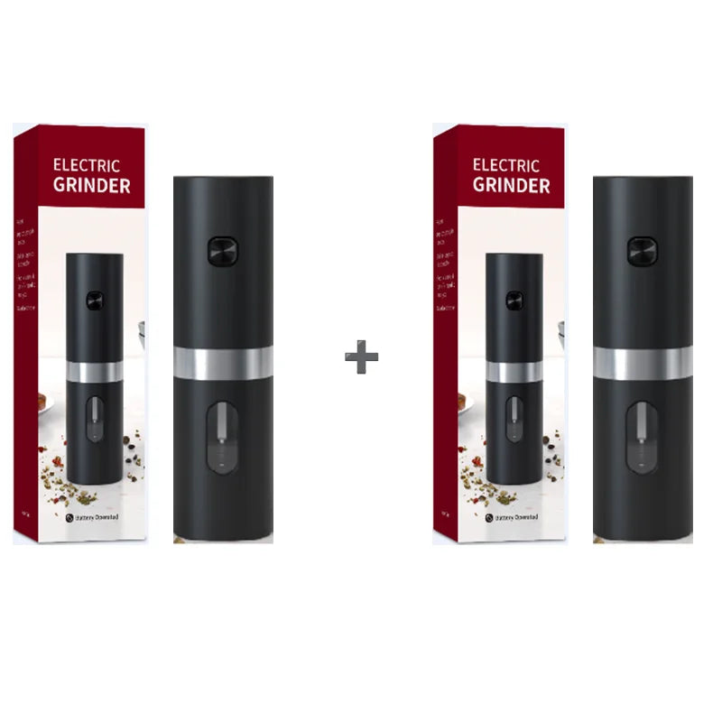 Electric Black Pepper Grinder, Automatic Adjustable Coarseness Salt and Pepper Mill Battery Operated Refillable Stainless Steel