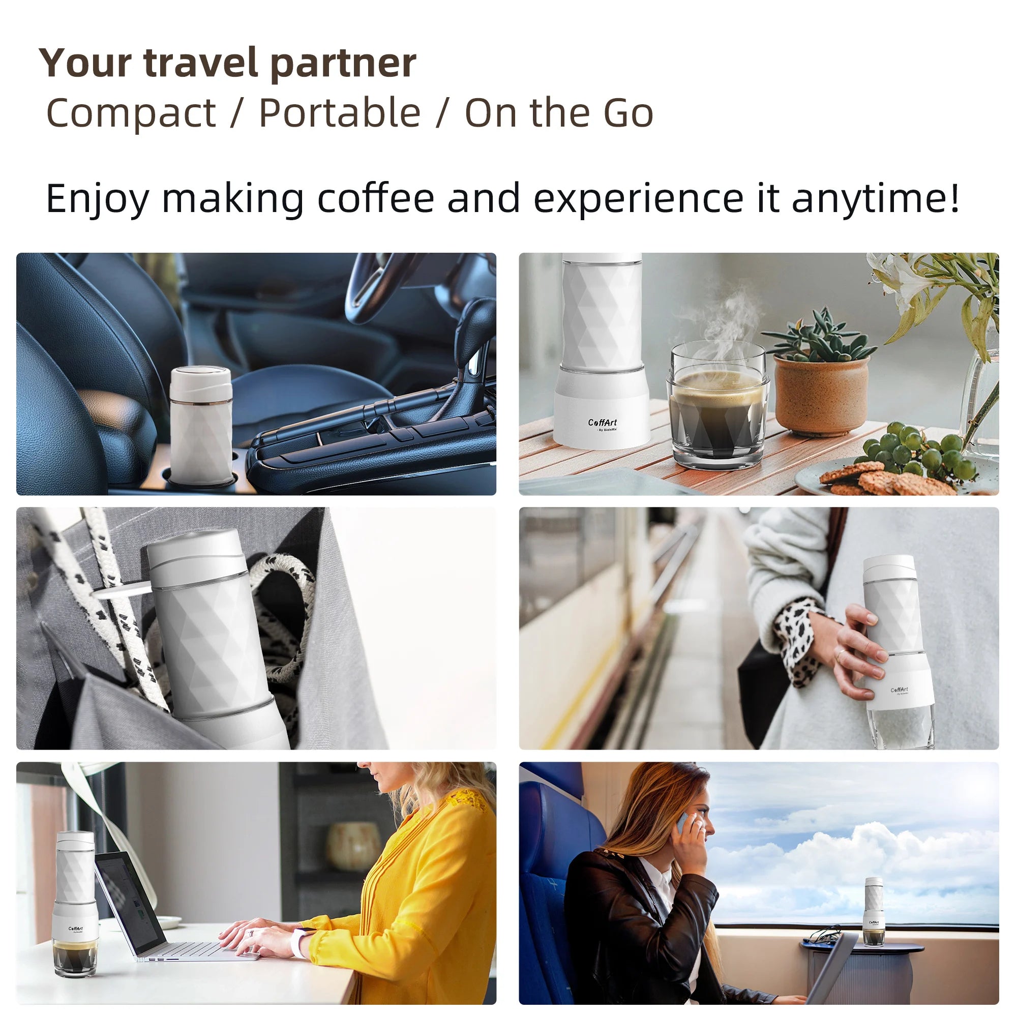 BioloMix Portable Manual Hand Espresso Maker for Travel, Camping, and Home Use, Compact and Easy-to-Clean Design