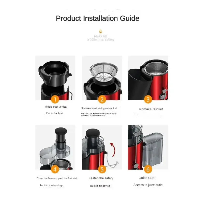 Stainless steel fruit juicer Centrifugal Strong Power Easy To Clean 800W Motor Big Mouth Large for Fruits And Vegetables