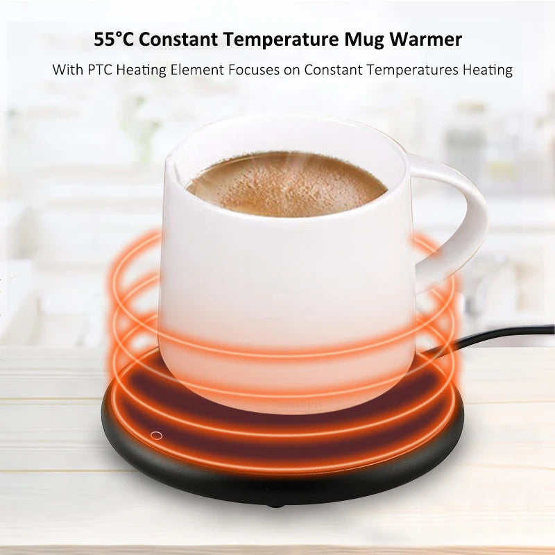Mug Warmer USB Coffee Cup Heater Electic Milk Tea Coffee Cup Warmer Thermostatic Heating Coaster Cup Mug Warmer for Office Home