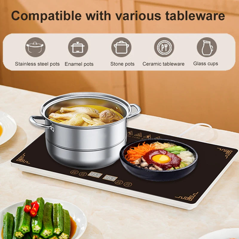 DWMD Electric Meals Insulation Board Heating Pad Milk Thermal Preservation Plate Mat Warmer Intelligent Folding Dishes Hotplate