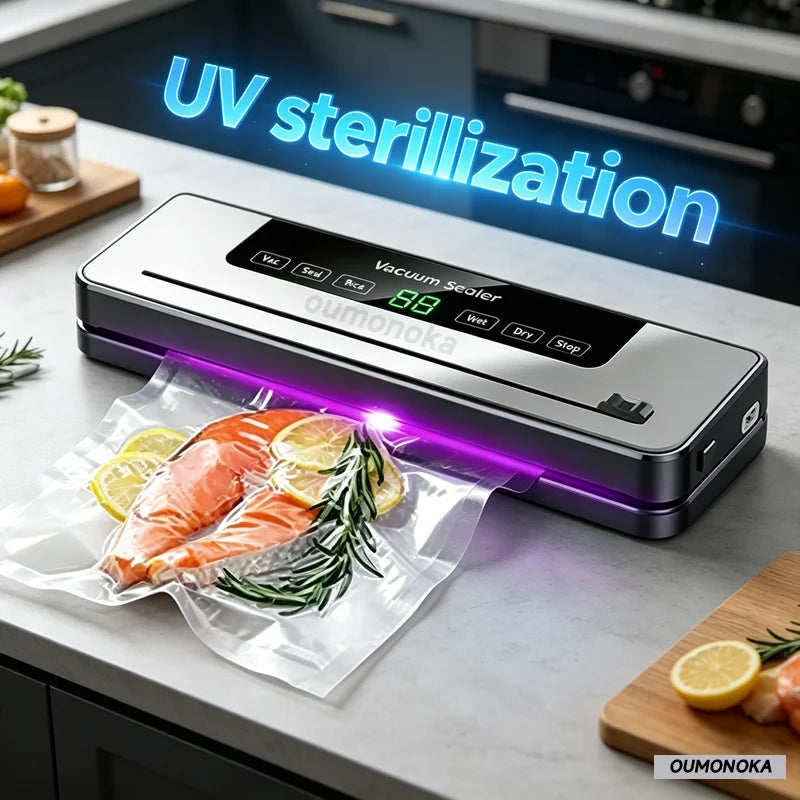Electric Vacuum packaging machine Food Storage Seal Touch Button Dry/Wet Built-in Cutter Kitchen Food Sealing Vacuum Sealer