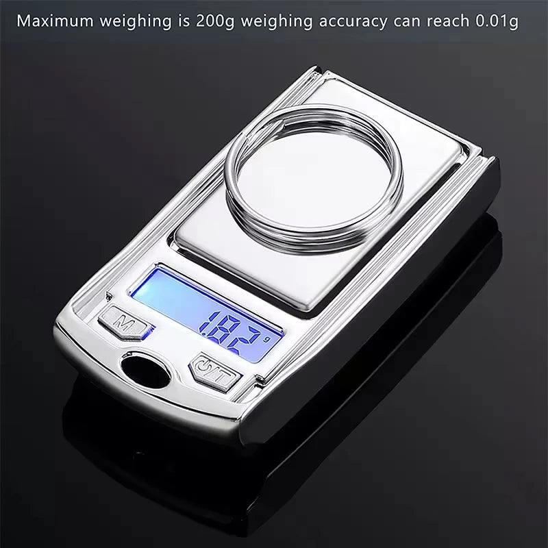 Mini Electronic Digital Pocket Scale 200g/0.01g Key Style Portable Precision Weighing LCD Display Gold For Jewelry Weighing