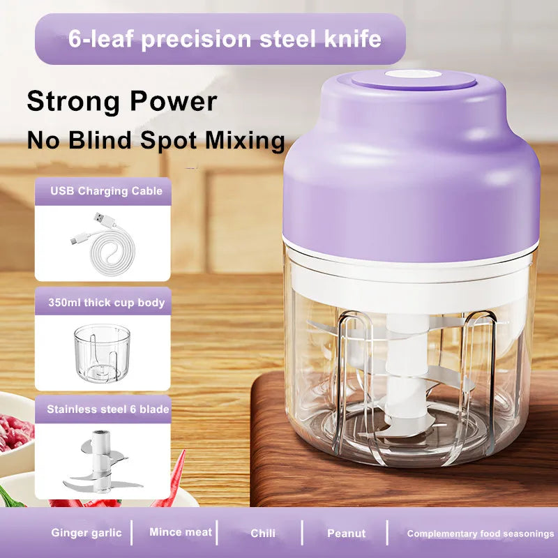 Electric Garlic Puree Machine Wireless Mini Garlic Press Automatic Stirring And Peeling Machine Kitchen Garlic Puller Garlic