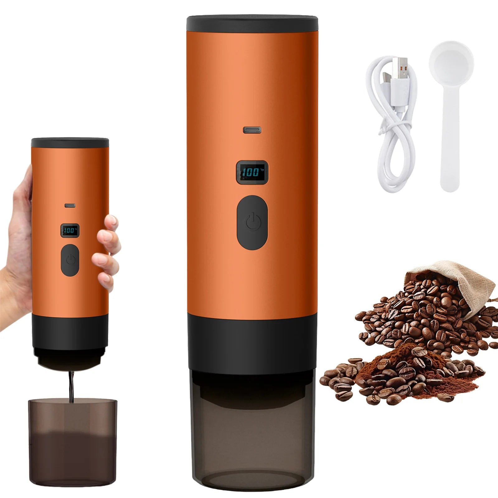 3 in 1 Portable Electric Capsule Coffee Maker Espresso Pot Cordless Heating Pump Press Coffee Maker Travel and Car Coffee Pot