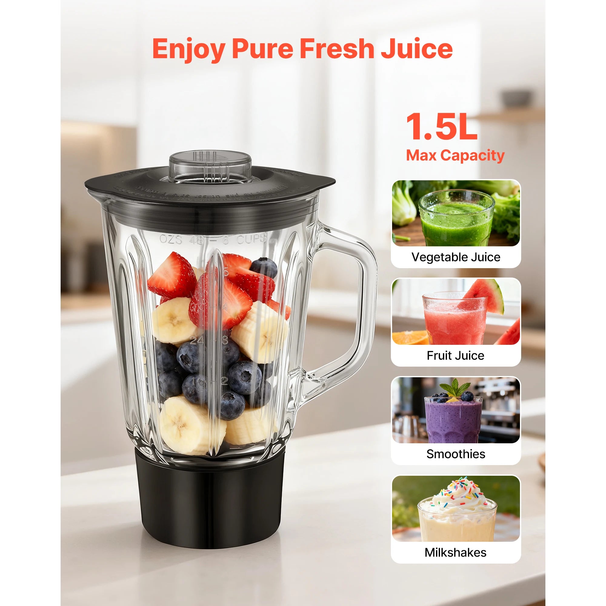 SucceBuy  5.7/6/7.8L Stand Mixe Electric Kitchen Mixer 1500W Dough-Mixer, 6+P Speeds Tilt-head Food-Mixer with 1.5 L Blender Cup