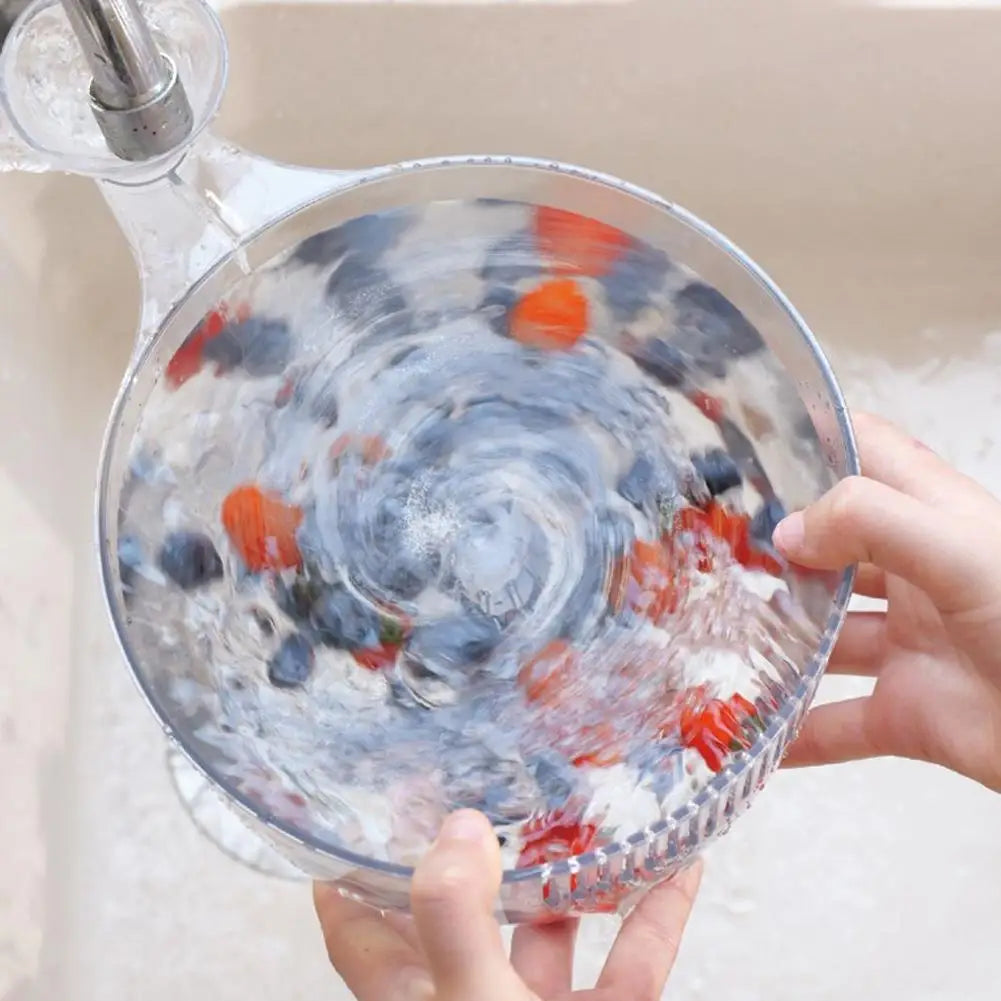 Automatic Washer Bowl Portable Fruit Cleaner With Strainer Fast Draining Kitchen Colander Rinser Fruit Wash Basket Berries Wash