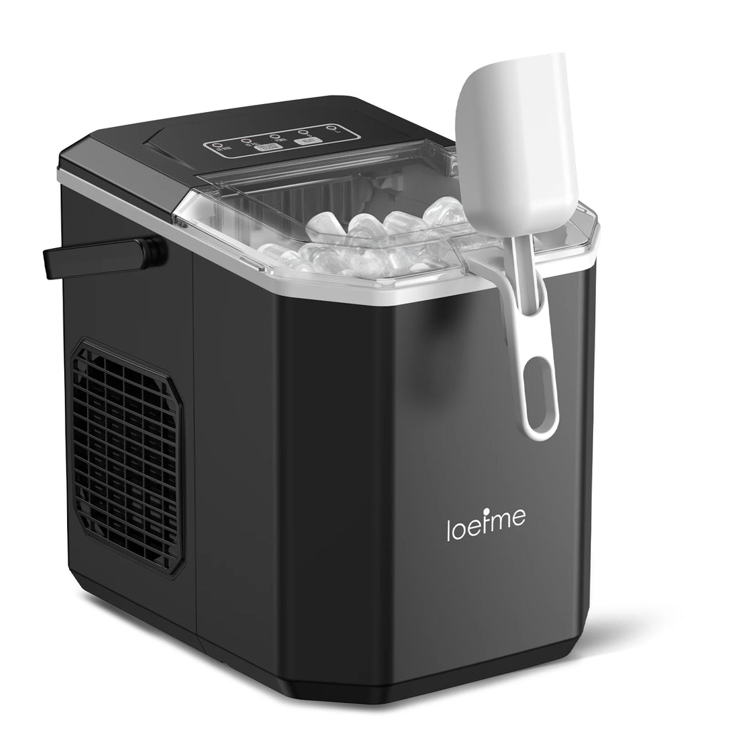 Loefme Ice Maker Cubes Machine Small Automatic Cleaning Bullet Shaped Ice Makers Fast Ice Making For Households Caffee Camping